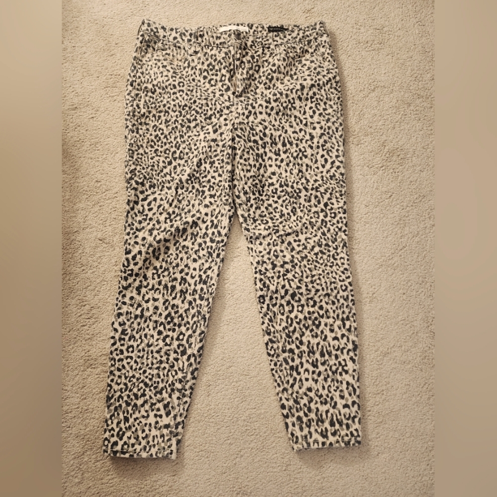 Ella Moss Women's High Rise Ankle Skinny Animal Print Pants Size 32/14 Mobwife